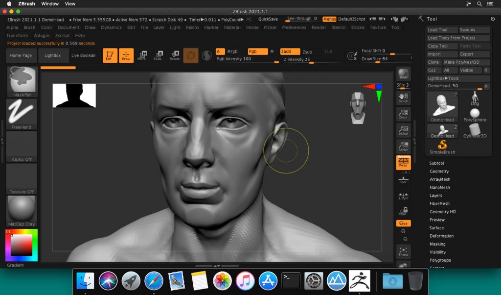 Pixologic Zbrush 2021.5 for macOS Free Download