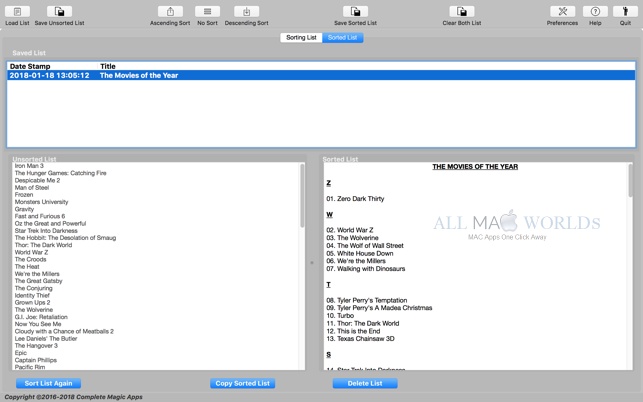 Magic Sort List 3 for macOS Free Download