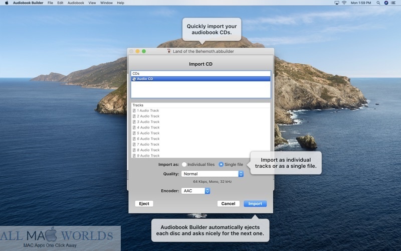 Audiobook Builder 2 for macOS Free Download 