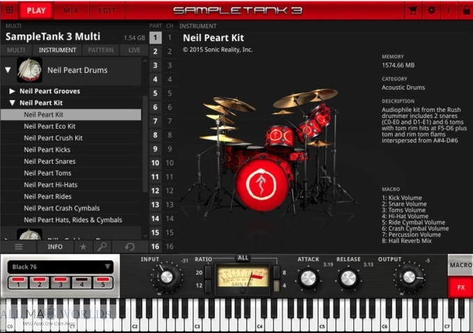 Neil Peart Drums for SampleTank For macOS Free Download