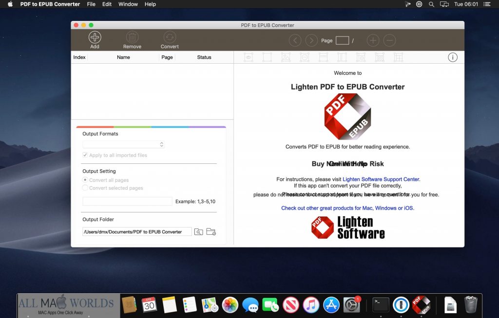 PDF to EPUB Converter 6 for macOS Free Download 