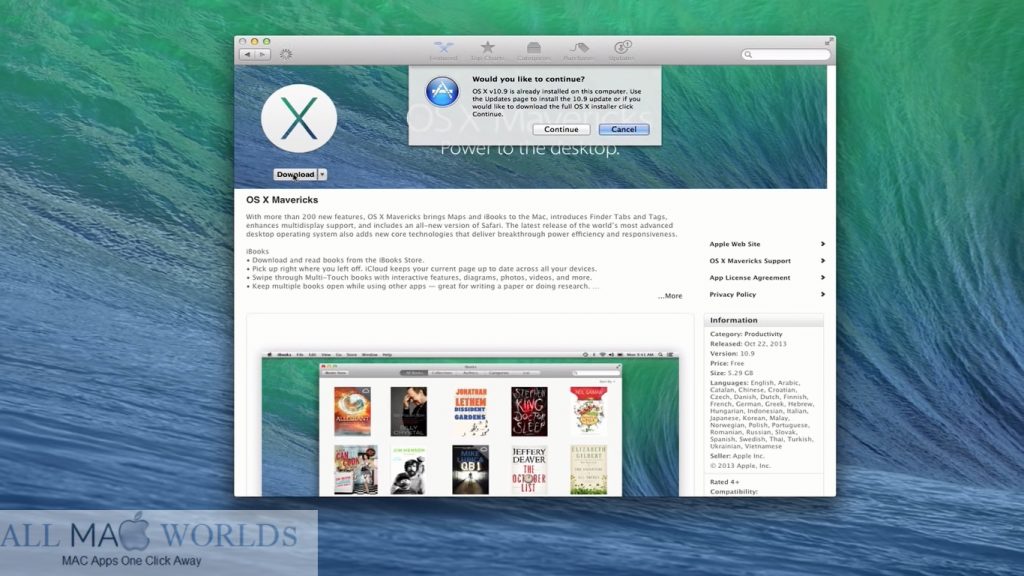Mac OS X Mavericks For macOS Free Download 