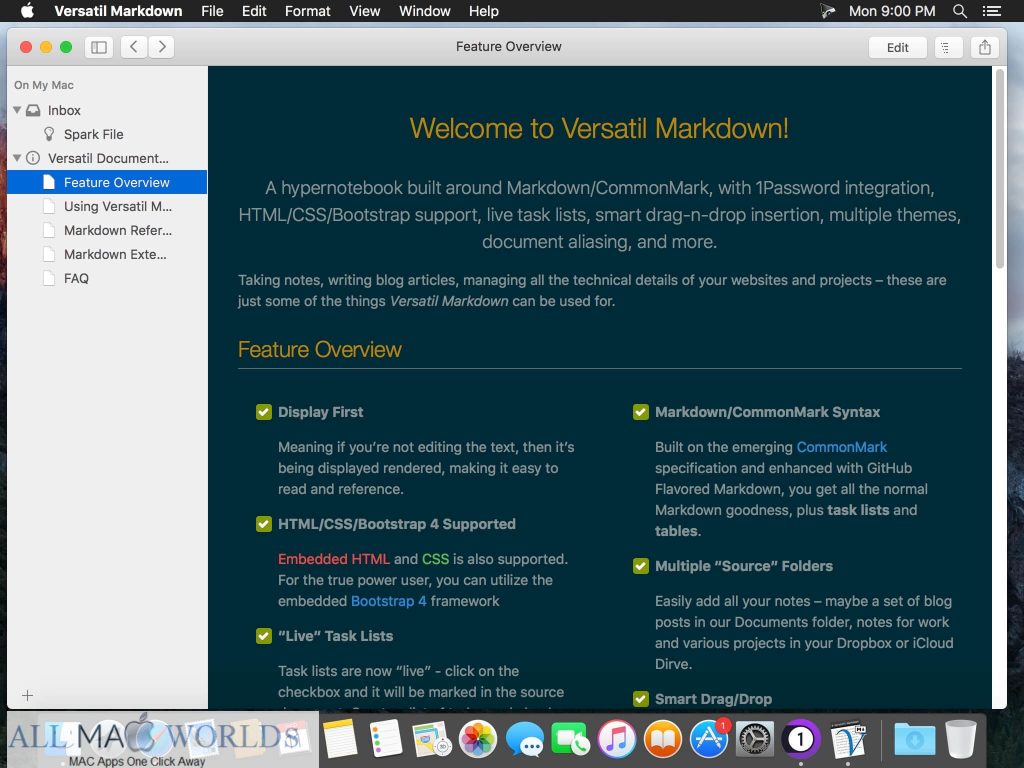Versatil Markdown 2 for Mac Free Download (1)