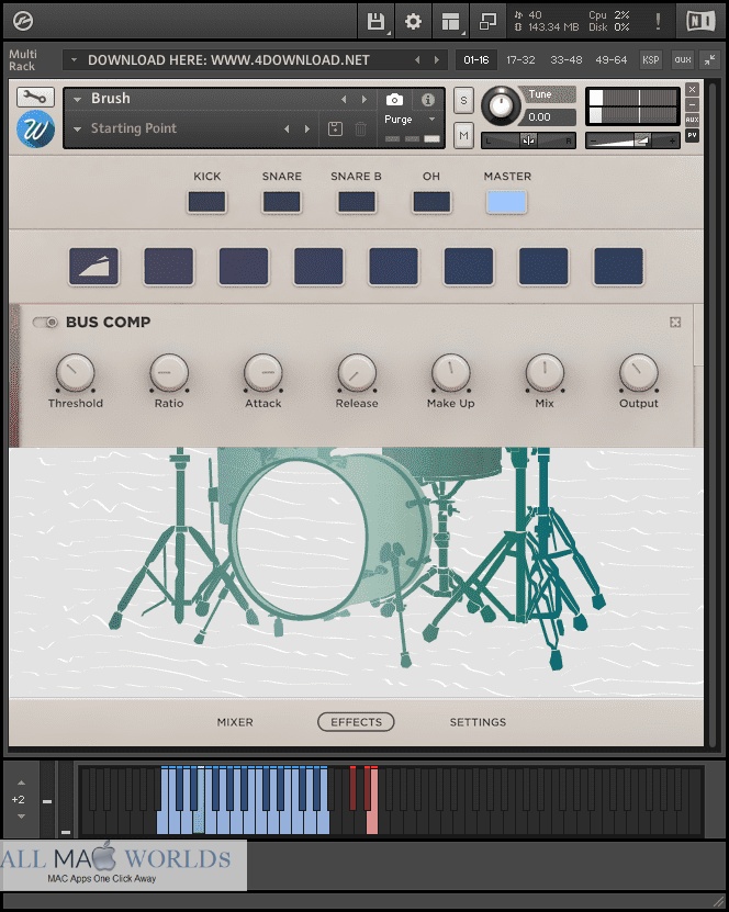 Wavesfactory Legacy Drums KONTAKT Library for Mac Free Download