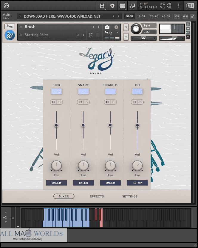Wavesfactory Legacy Drums KONTAKT Library for macOS Free Download