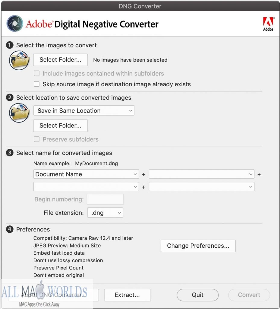 Adobe DNG Converter 13 for Mac Free Download 