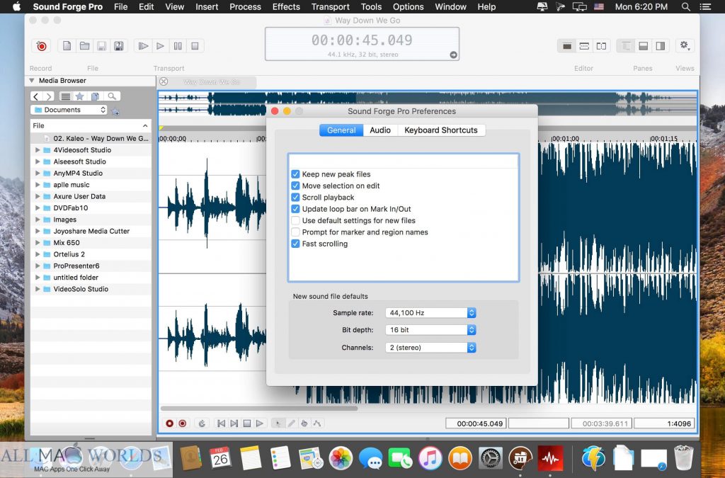 MAGIX SOUND FORGE Pro 2 for macOS Free Download 