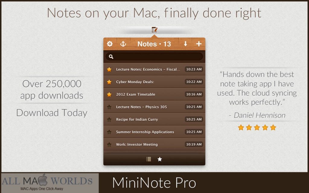 MiniNote Pro 5 for Mac Free Download