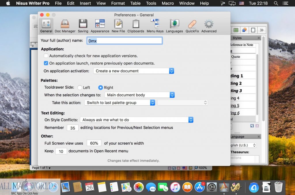 Nisus Writer Pro 3 for macOS Free Download 