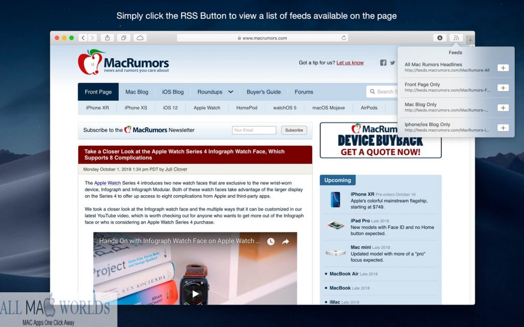 RSS Button for Safari for Mac Free Download 