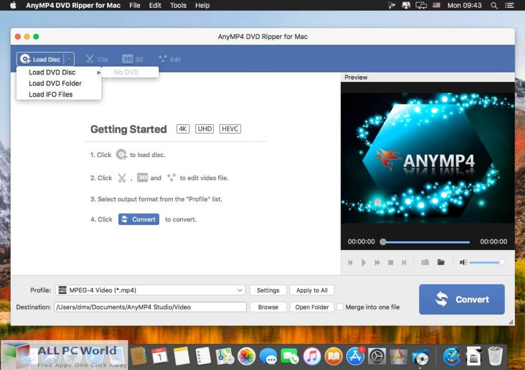 AnyMP4 DVD Ripper for macOS 9 Free Download