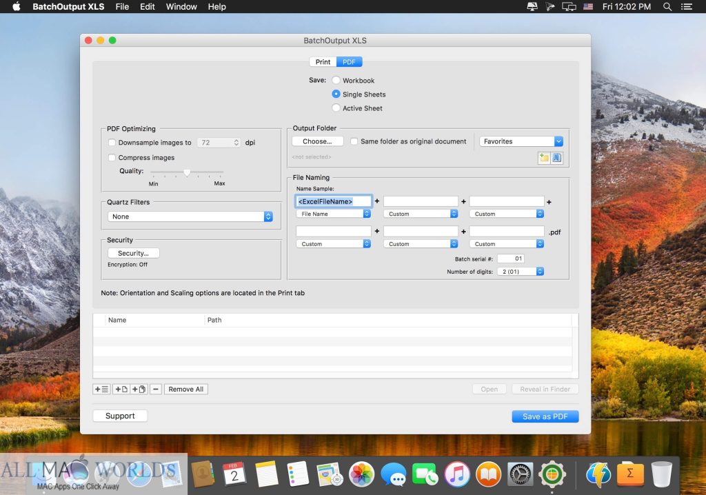 BatchOutput XLS 2 for macOS Free Download