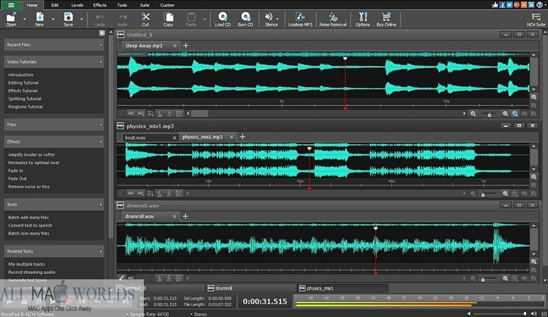 NCH WavePad Audio Editor Pro 16 for macOS Free Download