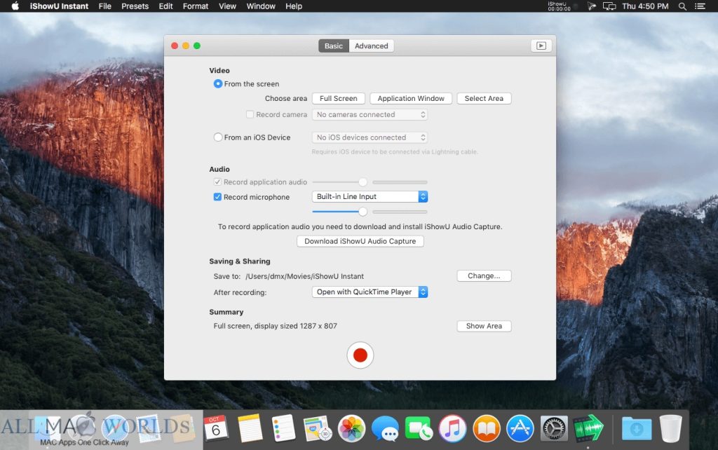 iShowU Instant Advanced for Mac Free Download