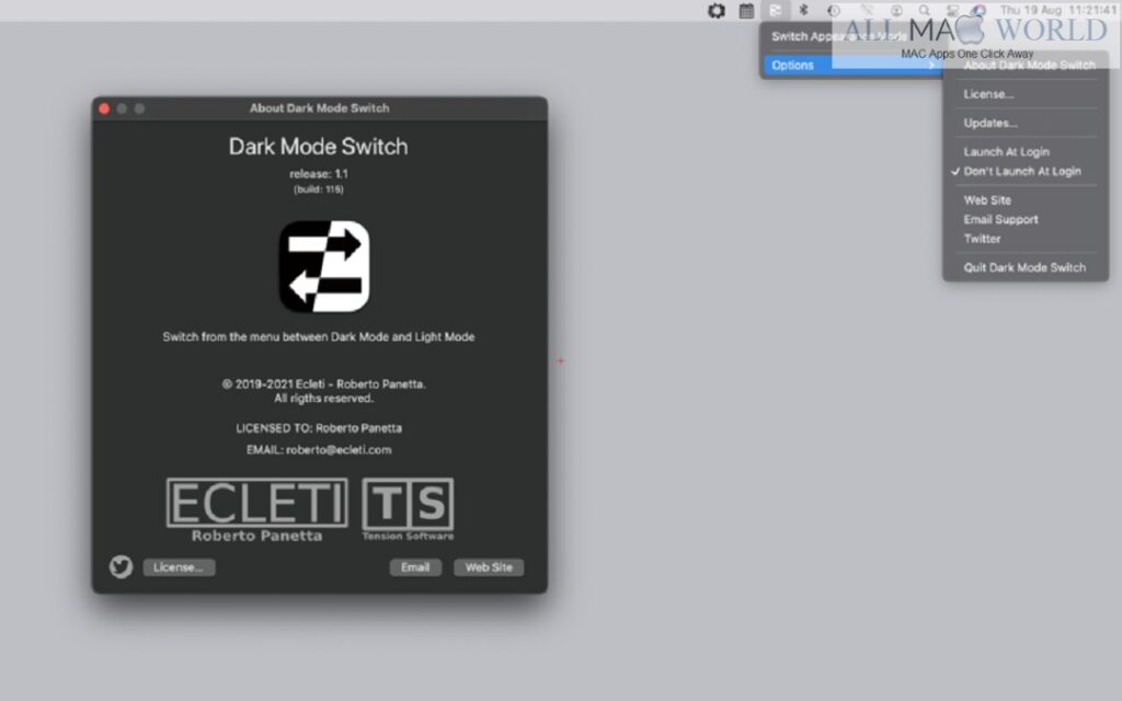 Dark Mode Switch for macOS Free Download