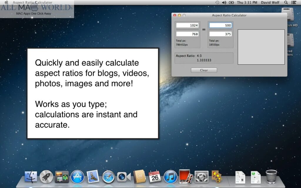 Aspect Ratio Calculator for Mac Free Download