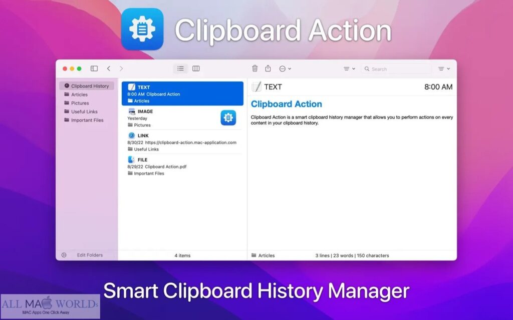Clipboard Action for Mac Free Download