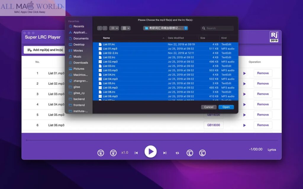 Super LRC Player 7 for macOS Free Download