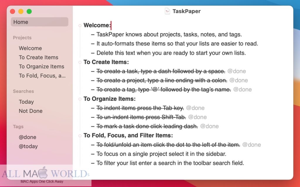 TaskPaper 3 for Mac Free Download