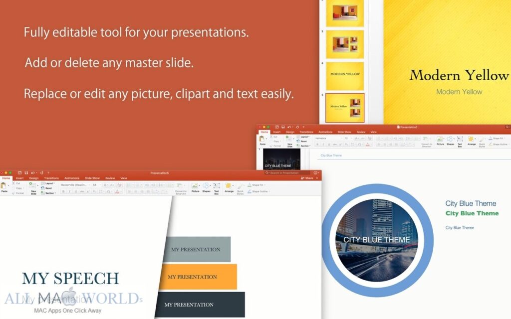 Template for MS PowerPoint 6 for macOS Free Download