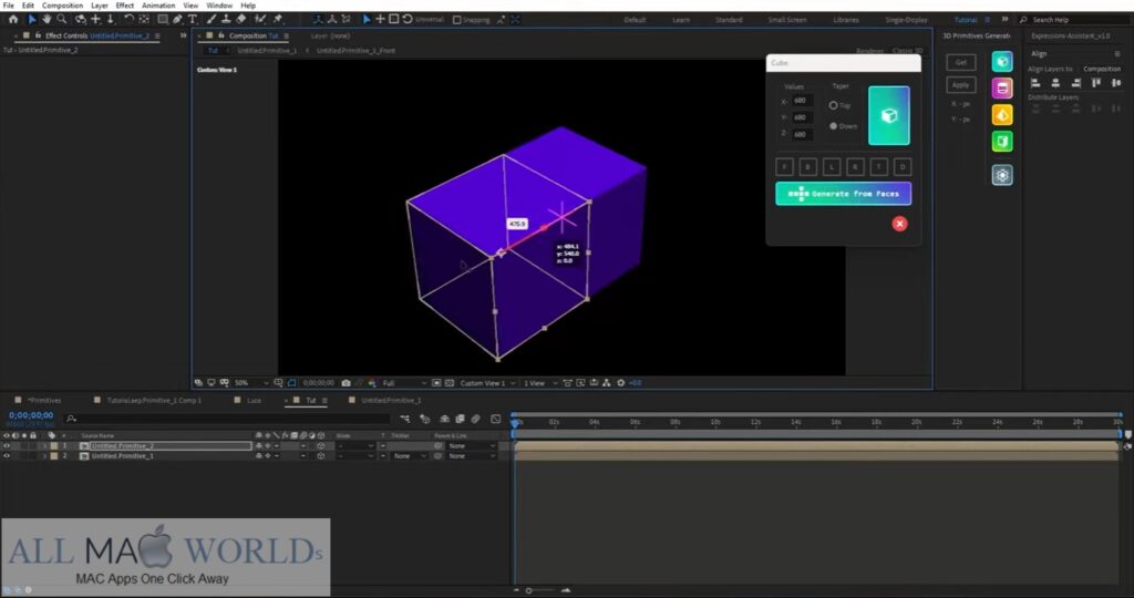 Aescripts 3D Primitives Generator 3 Plugin for After Effects Free Download