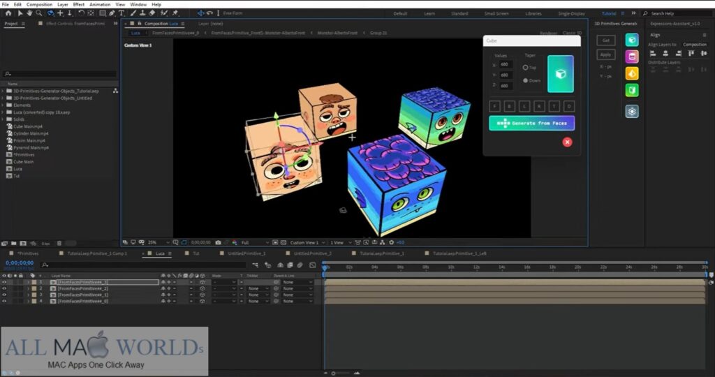 Aescripts 3D Primitives Generator 3 for After Effects Free Download