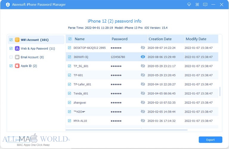 Aiseesoft iPhone Password Manager Free Download