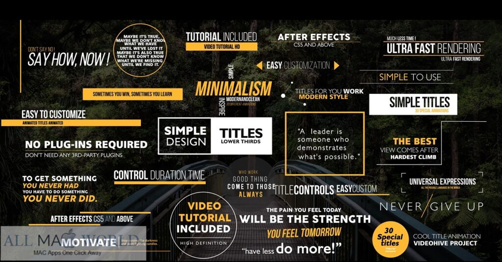 Videohive 30 Simple Titles Project for Final Cut Pro X V5 Free Download