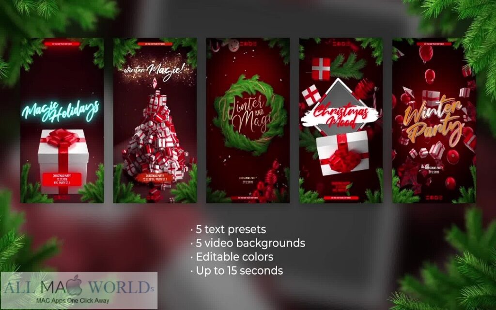 Videohive Christmas Posts and Stories Project For Final Cut Free Download