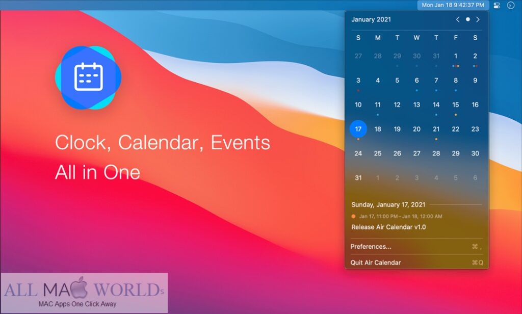 Air Calendar 1.9 for Mac Free Download