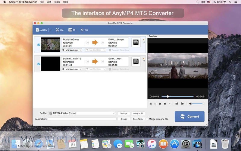 AnyMP4 MTS Converter 8 for Mac Free Download