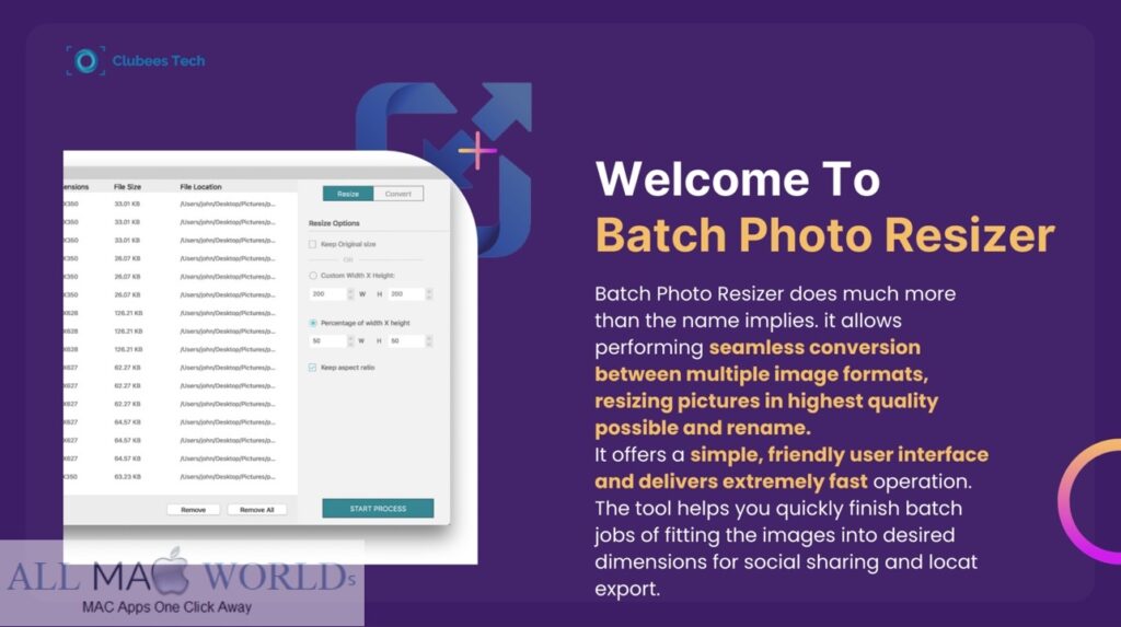 Batch Photo Resizer 3 for macOS Free Download