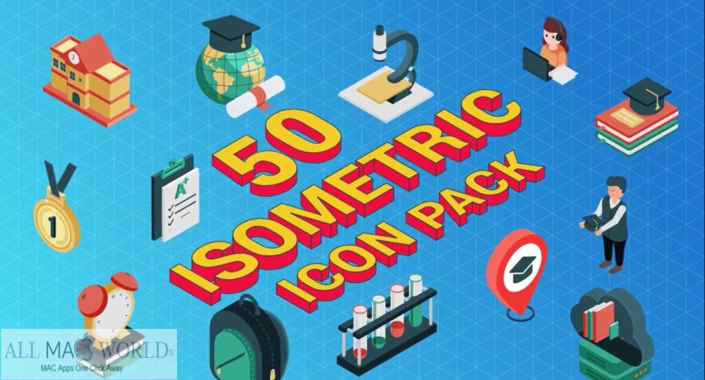 Videohive Isometric Icons Online Learning Project for After Effects Free Download