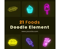 Videohive Tasty Foods Doodle Element Pack for After Effects Download Free