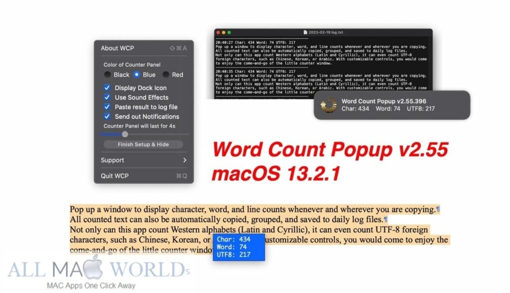 Word Count Popup 2 for macOS Free Download