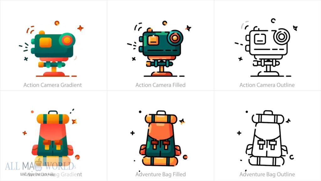 Videohive Hiking & Adventure Animated Icons Project for After Effects Free Download