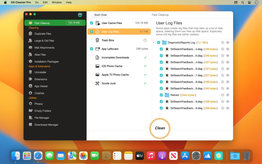 OS Cleaner Pro Disk Cleaner 10 for macOS Free Download