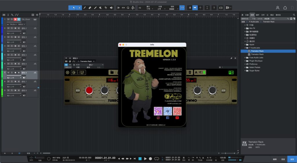 F-AudioLabs Tremelon Rack v1.3.0 for Mac Free Download