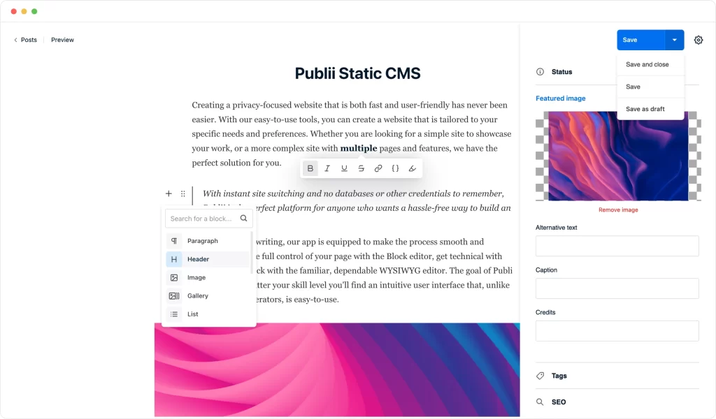 Publii 0.45.2 for Mac Free Download